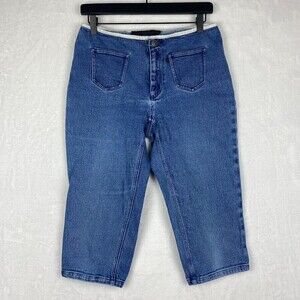 Vintage Ralph Lauren Capri Pants Womens Size 6 Blue Front Pocket Cropped Pants